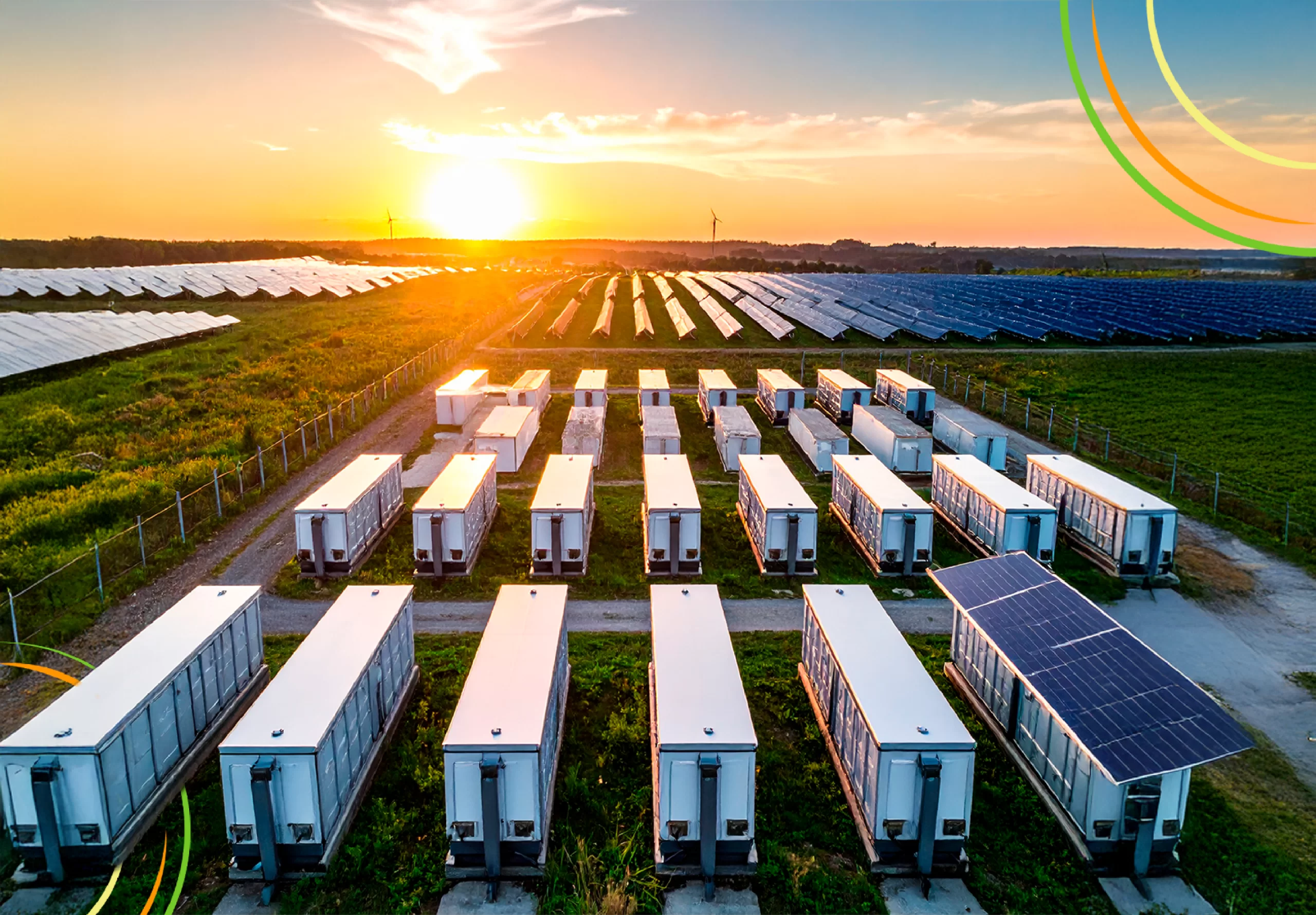 Paneles-solares-baterias-atardecer-energia